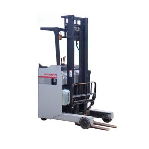 Xe nâng điện đứng lái 1,3 tấn nâng cao 4m Nissan