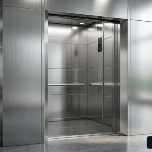 Vật liệu vách thang máy cabin inox bền bỉ và hiện đại thay thế tường gạch truyền thống