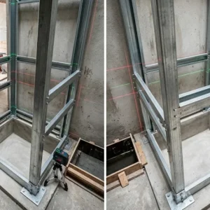 Thi công hố thang máy gia đình 300kg với kích thước tiêu chuẩn và kỹ thuật chính xác.