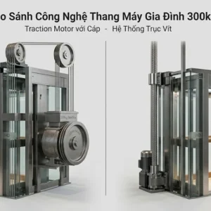 Cận cảnh máy kéo Fuji chính hãng của hệ thống thang máy gia đình 300kg liên doanh.