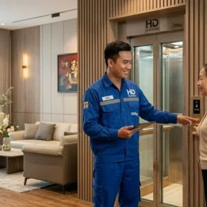 Chuyên gia tư vấn kỹ thuật lắp đặt thang máy gia đình 300kg trực tiếp tại công trình.