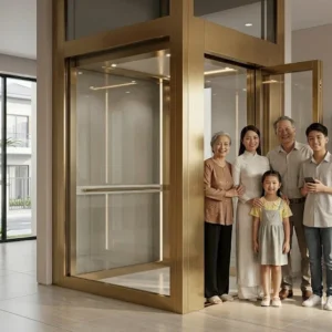 Thang máy gia đình 400kg tải trọng 5-6 người phù hợp cho gia đình ba thế hệ