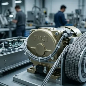 Cấu tạo hệ thống máy kéo tiết kiệm điện của thang máy gia đình 400kg