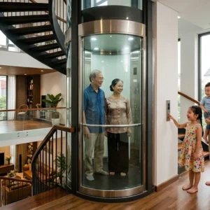 Lắp đặt thang máy gia đình 5 tầng giúp tối ưu di chuyển cho người già và trẻ nhỏ