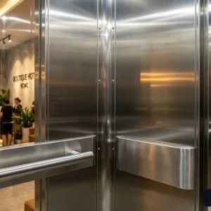 Cận cảnh vật liệu inox 304 siêu bền của thang máy khách sạn cabin inox