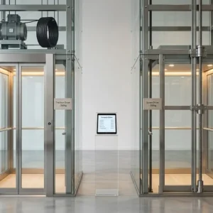 So sánh công nghệ cáp kéo và trục vít của dòng thang máy kính 350kg gia đình