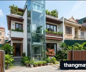 Giải pháp lắp đặt thang máy kính ngoài trời giúp tối ưu diện tích cho nhà phố cải tạo