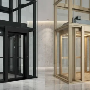 So sánh các mẫu thang máy kính trong suốt với khung thép và khung nhôm định hình