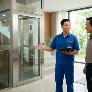 Chuyên gia Thang Máy HD tư vấn kỹ thuật thang máy mini 300kg trực tiếp tại công trình