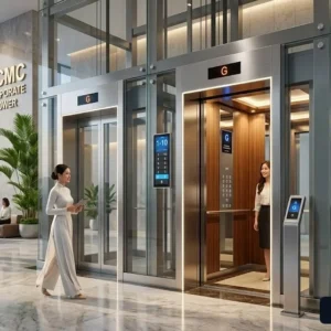 Tổng quan hệ thống thang máy tòa nhà 10 tầng hiện đại lắp đặt tại văn phòng cao cấp TP.HCM