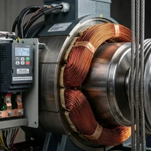 Chi tiết máy kéo và công nghệ biến tần VVVF trang bị trên thang máy tòa nhà 10 tầng