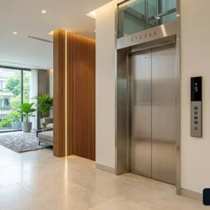 Mẫu thang máy tòa nhà 5 tầng sang trọng lắp đặt cho biệt thự hiện đại tại TP.HCM