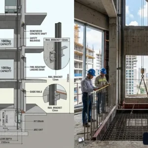 Thông số kích thước hố thang máy văn phòng 1000kg chuẩn kỹ thuật đảm bảo vận hành êm ái