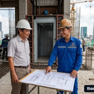 Chuyên gia Thang Máy HD tư vấn giải pháp thang máy văn phòng 1000kg trực tiếp tại công trình