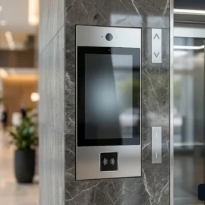 Hệ thống kiểm soát an ninh phân tầng FaceID tích hợp cho thang máy văn phòng cao tầng