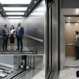 Sự khác biệt về kích thước và cường độ vận hành của thang máy văn phòng tải khách