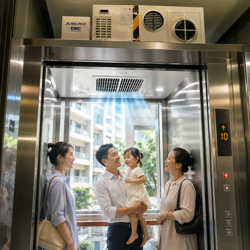 Điều hòa cho cabin thang máy