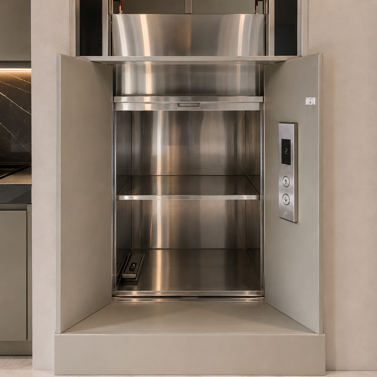 Thang Tải Thực Phẩm 200kg (Từ 2 Đến 5 Điểm Dừng)