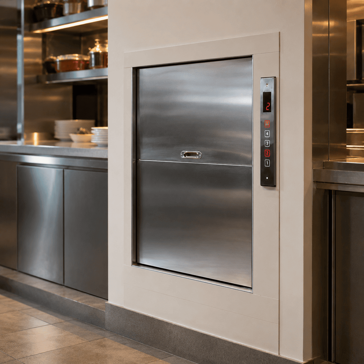 Thang tời thực phẩm 150kg (2-5 điểm dừng)