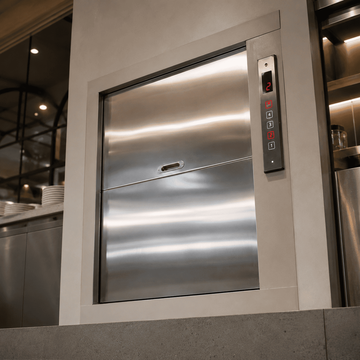 Thang tời thực phẩm 150kg (2-5 điểm dừng)