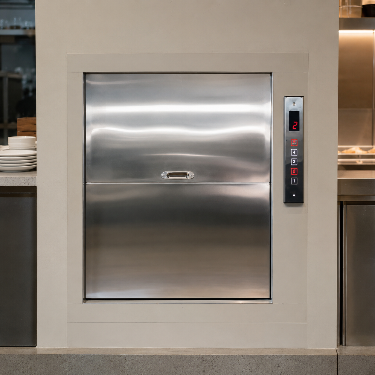 Thang tời thực phẩm 150kg (2-5 điểm dừng)
