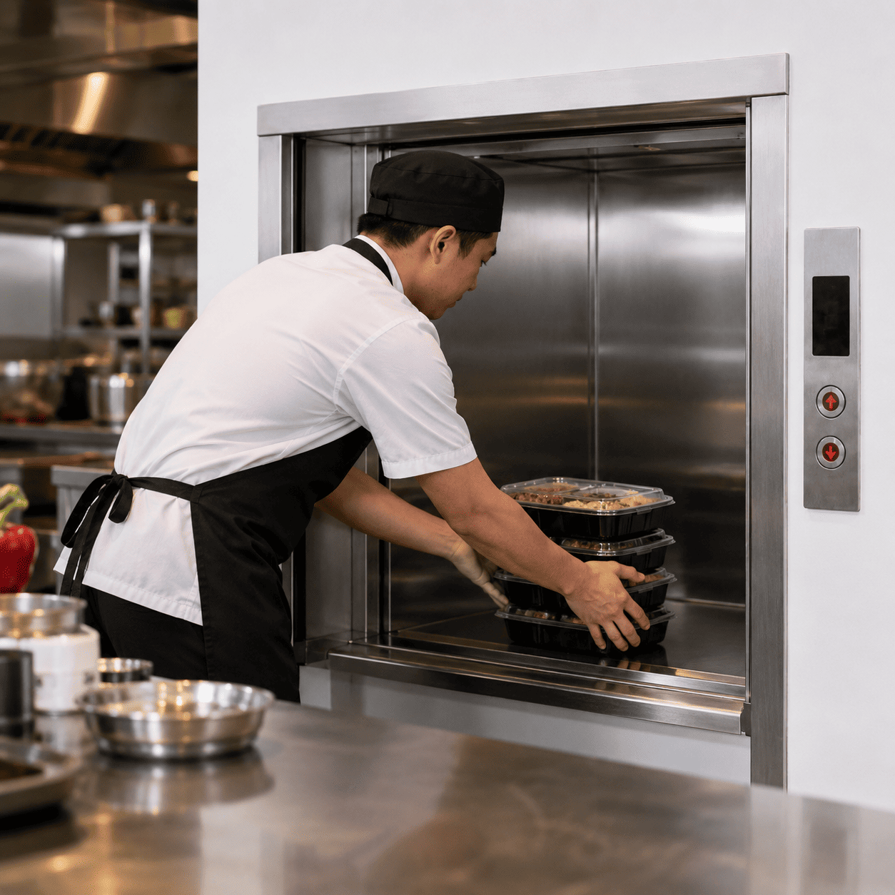 Thang tời thực phẩm 300kg (2-5 điểm dừng)