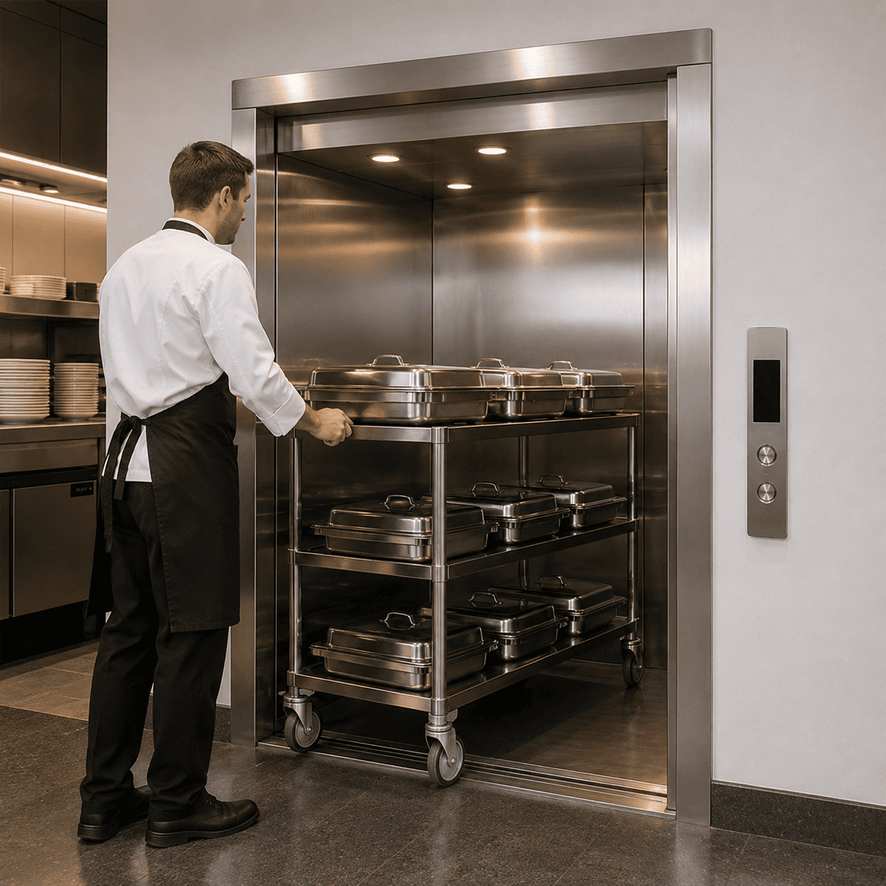 Thang tời thực phẩm 500kg (2-5 điểm dừng)